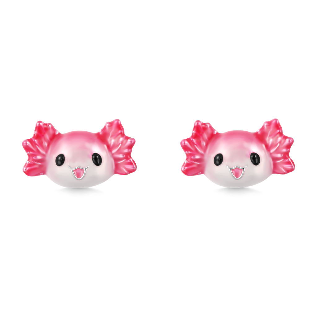 ピンクのアホロートル スタッド イヤリング image number 0