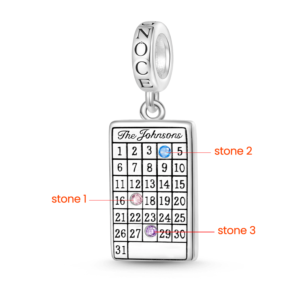 刻印可能なカレンダー 誕生石ペンダント image number 2