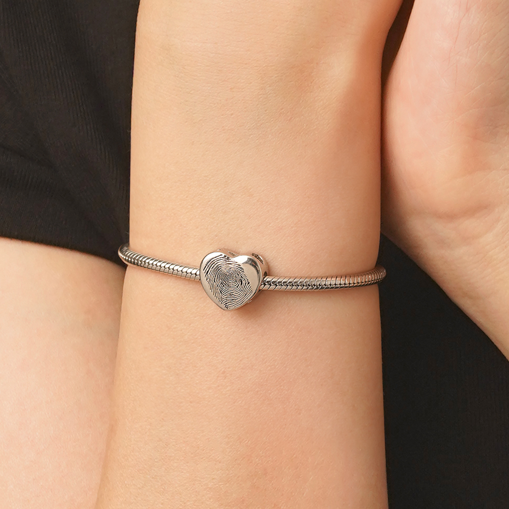 パーソナライズされた指紋ハート ペンダント image number 5