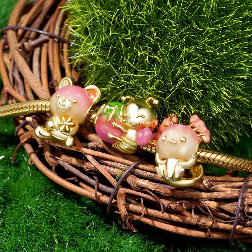 グラデーションピンク ベアチャーム image number 2