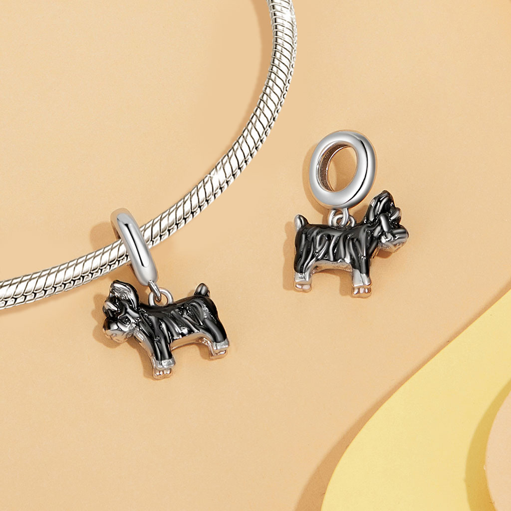 シルバーチャーム　犬(シュナウザー) 仔犬モチーフ ペンダント ミニチュアシュナウザー – 買えるLEON