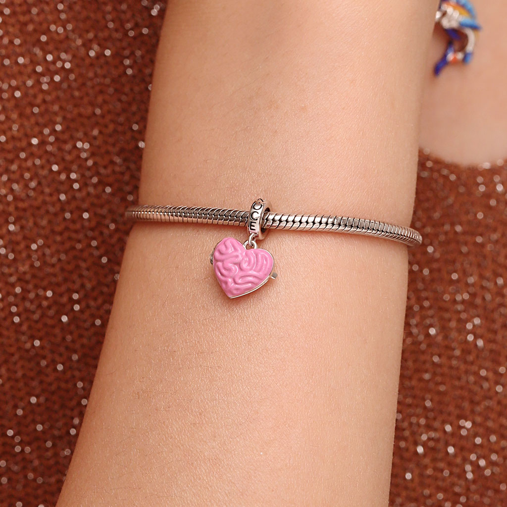 ピンク ハート型 ブレイン ペンダント image number 6