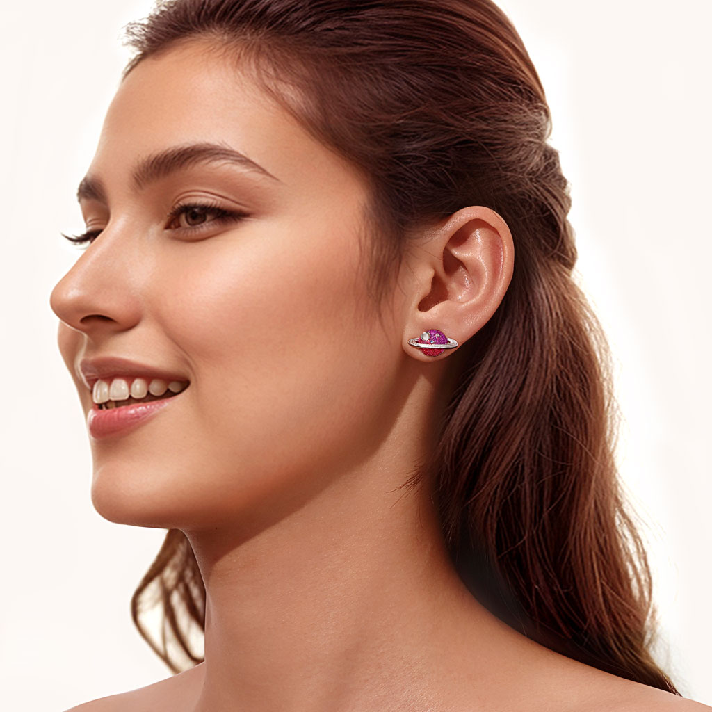 グラデーション プラネット スタッド イヤリング image number 2