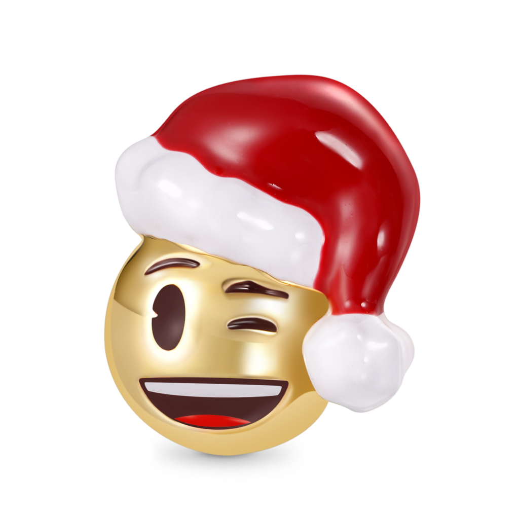 絵文字サンタ帽ウィンクの顔チャーム image number 0