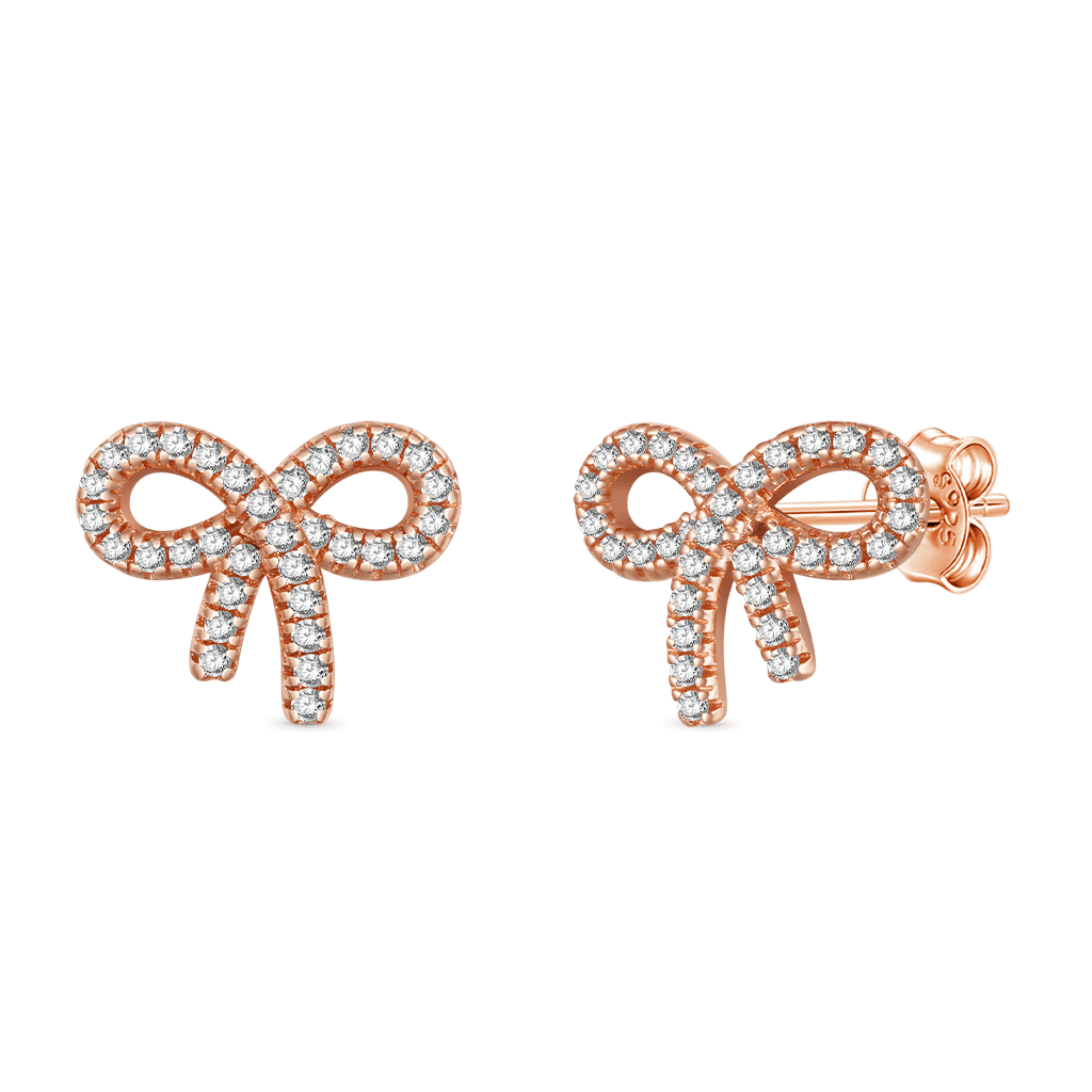 ダイヤモンドボウ誕生石スタッドピアス image number 2