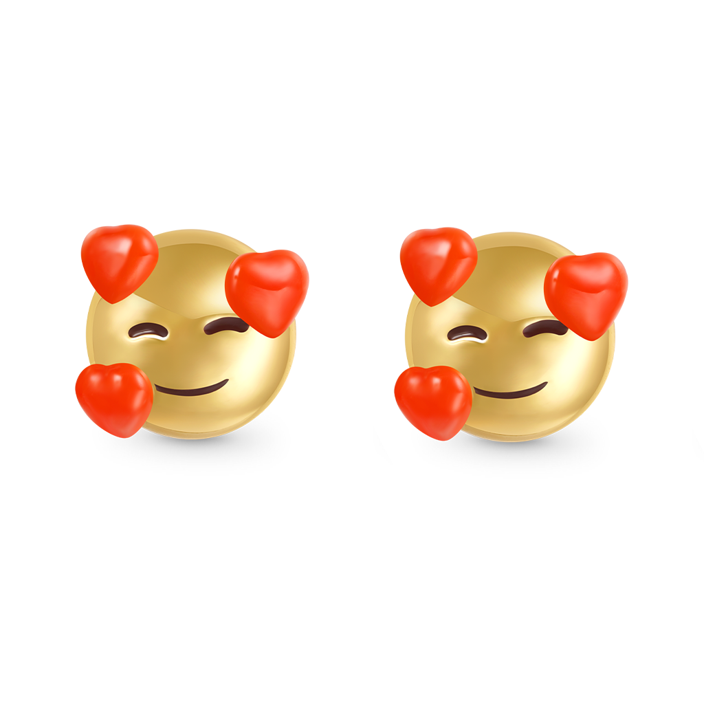 絵文字ハートの笑顔スタッドイヤリング image number 0
