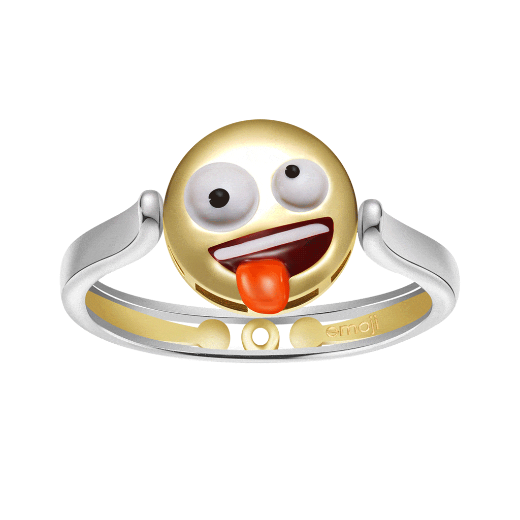 絵文字おどけた顔と目がぐるぐるしている顔リバーシブルリング image number 0