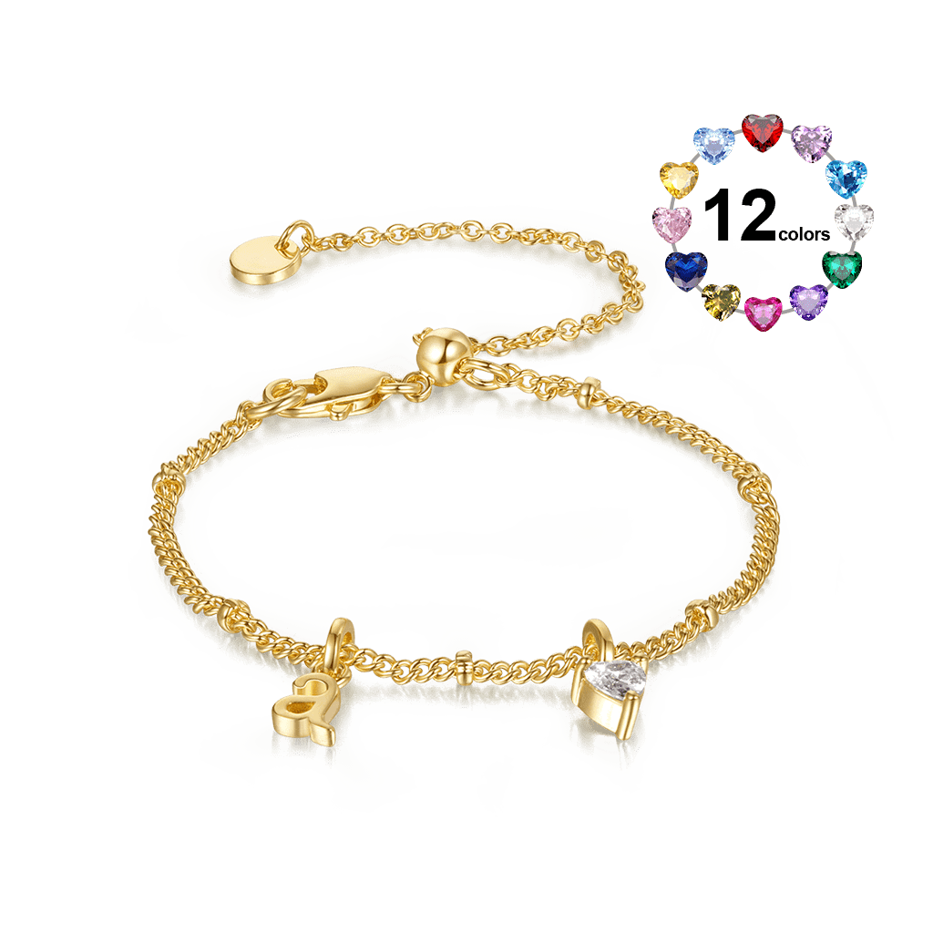 パーソナライズ レター ハート ブレスレット image number 0