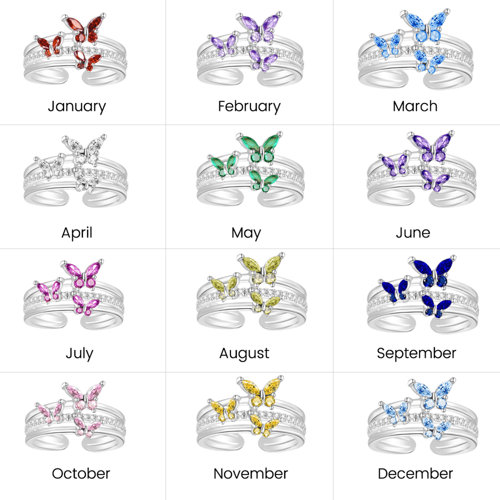 誕生石バタフライオープンリング image number 2