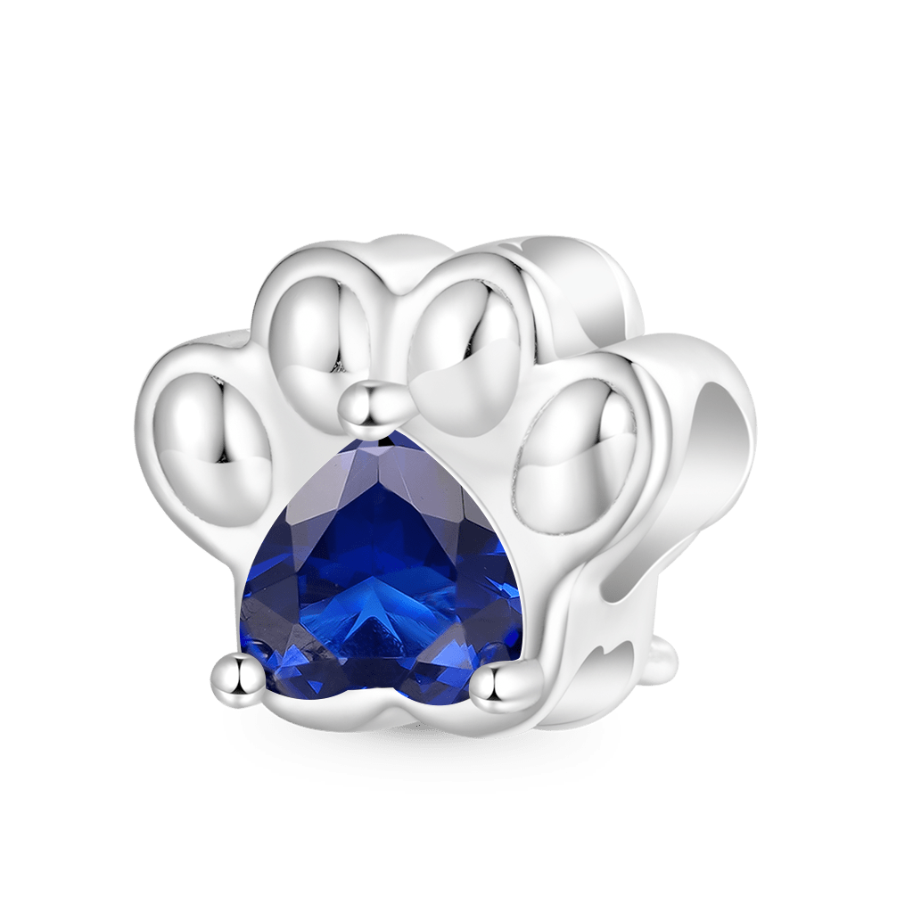 ペットの足跡 ハート誕生石チャーム image number 0