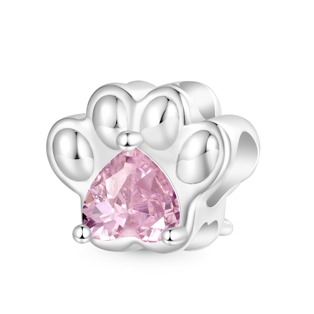 ペットの足跡 ハート誕生石チャーム image number 0