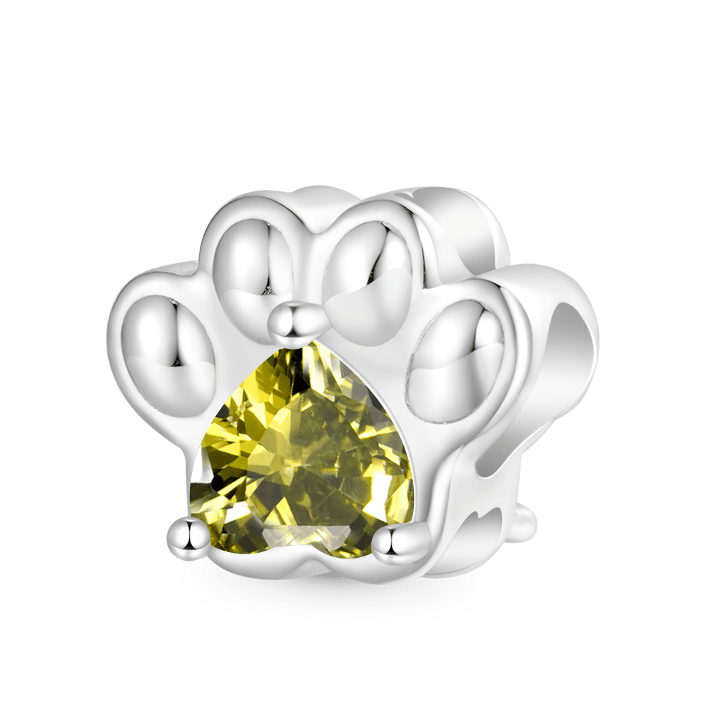 ペットの足跡 ハート誕生石チャーム image number 0