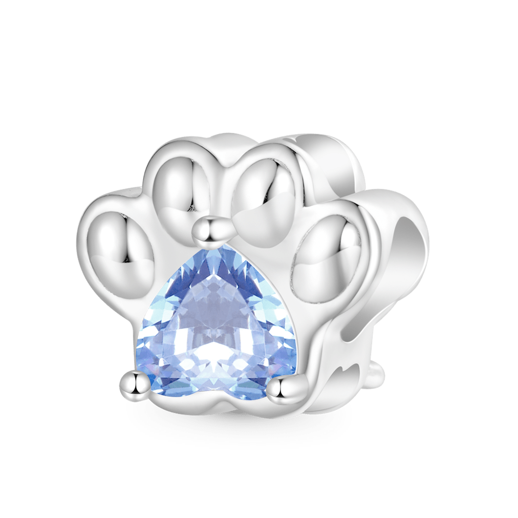 ペットの足跡 ハート誕生石チャーム image number 0