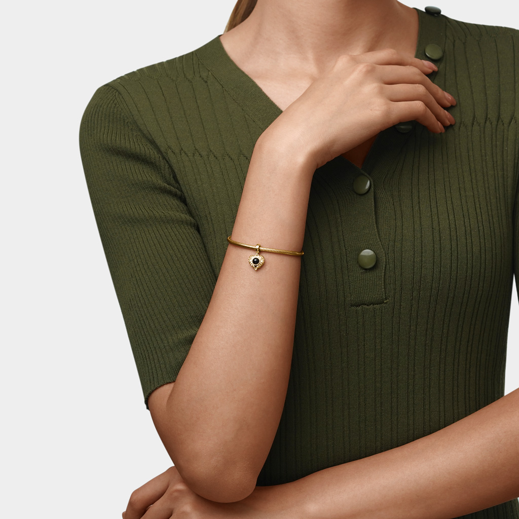 プロジェクションハートフォトペンダント（18Kゴールドメッキ） image number 1