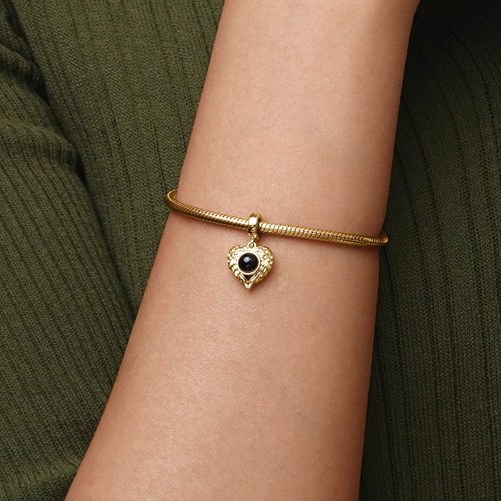 プロジェクションハートフォトペンダント（18Kゴールドメッキ） image number 3