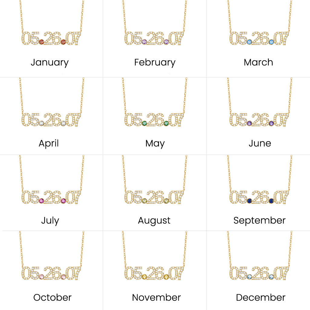 ダイヤモンド付きパーソナライズデートネックレス image number 6