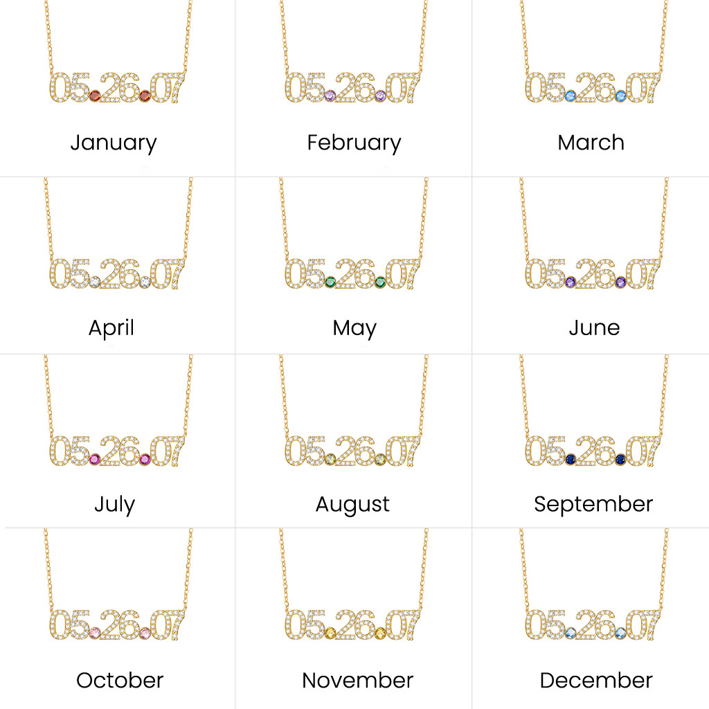 ダイヤモンド付きパーソナライズデートネックレス image number 6