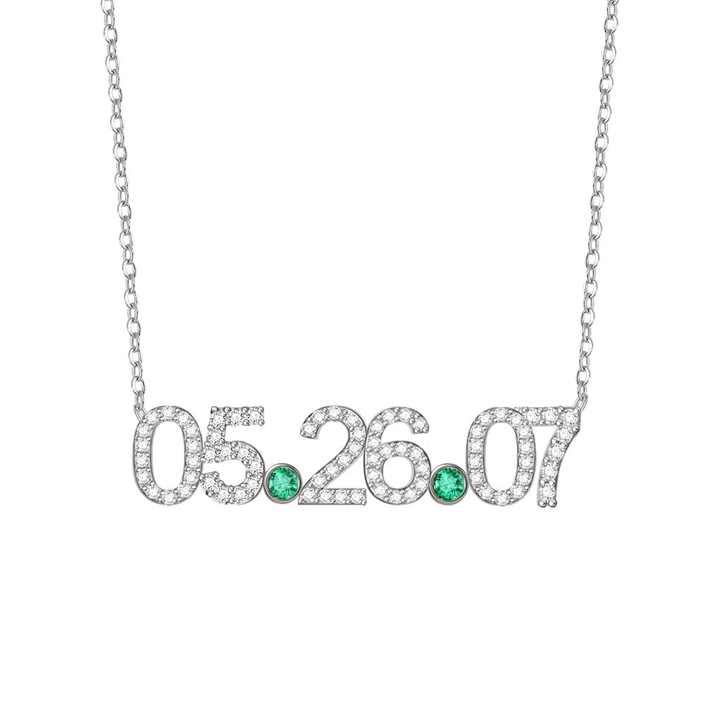 ダイヤモンド付きパーソナライズデートネックレス image number 1