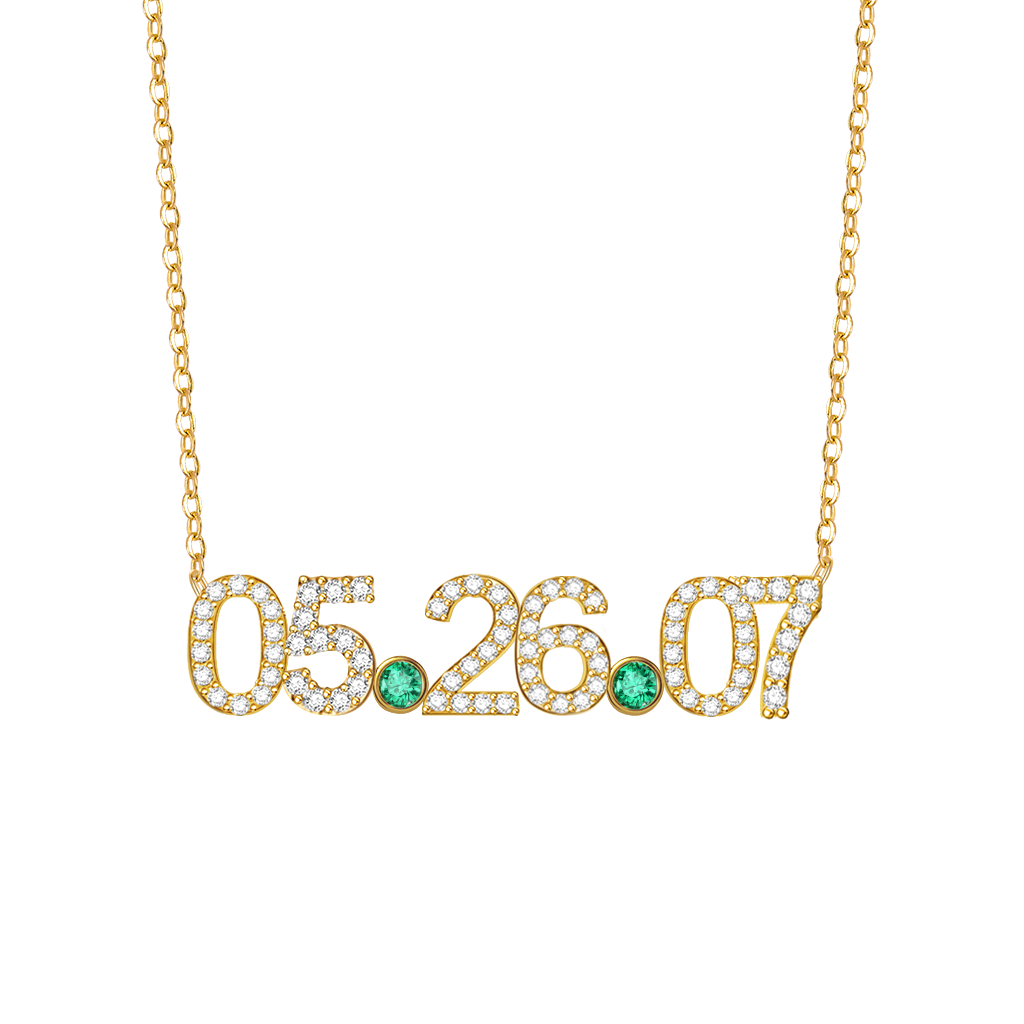 ダイヤモンド付きパーソナライズデートネックレス image number 3