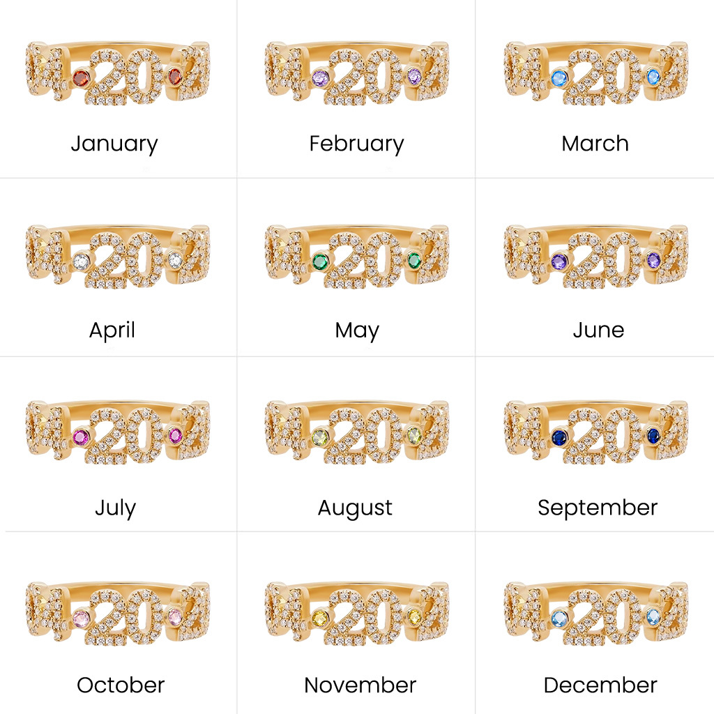 誕生石付きダイヤモンドパヴェデートリング image number 5