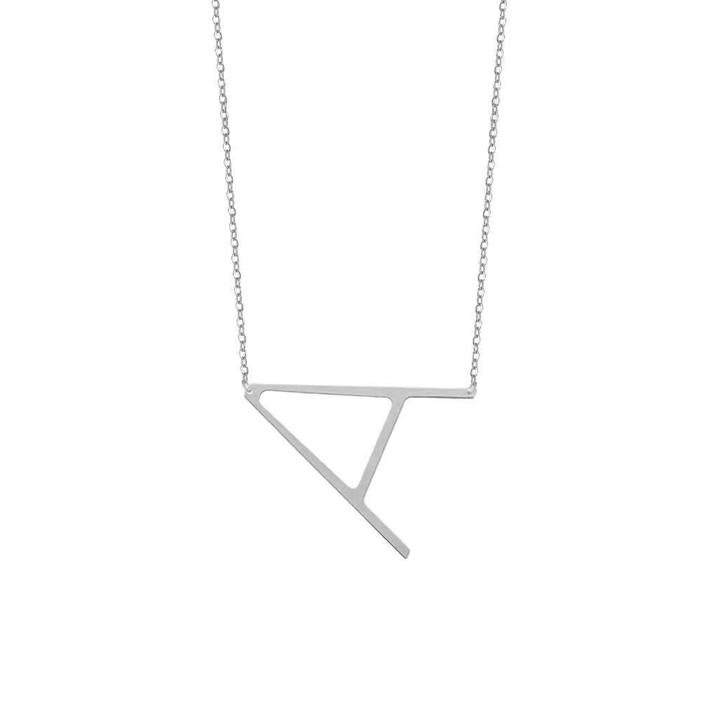 横向きラージイニシャルネックレス image number 1