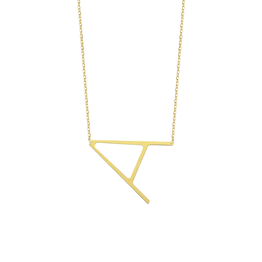 横向きラージイニシャルネックレス image number 0