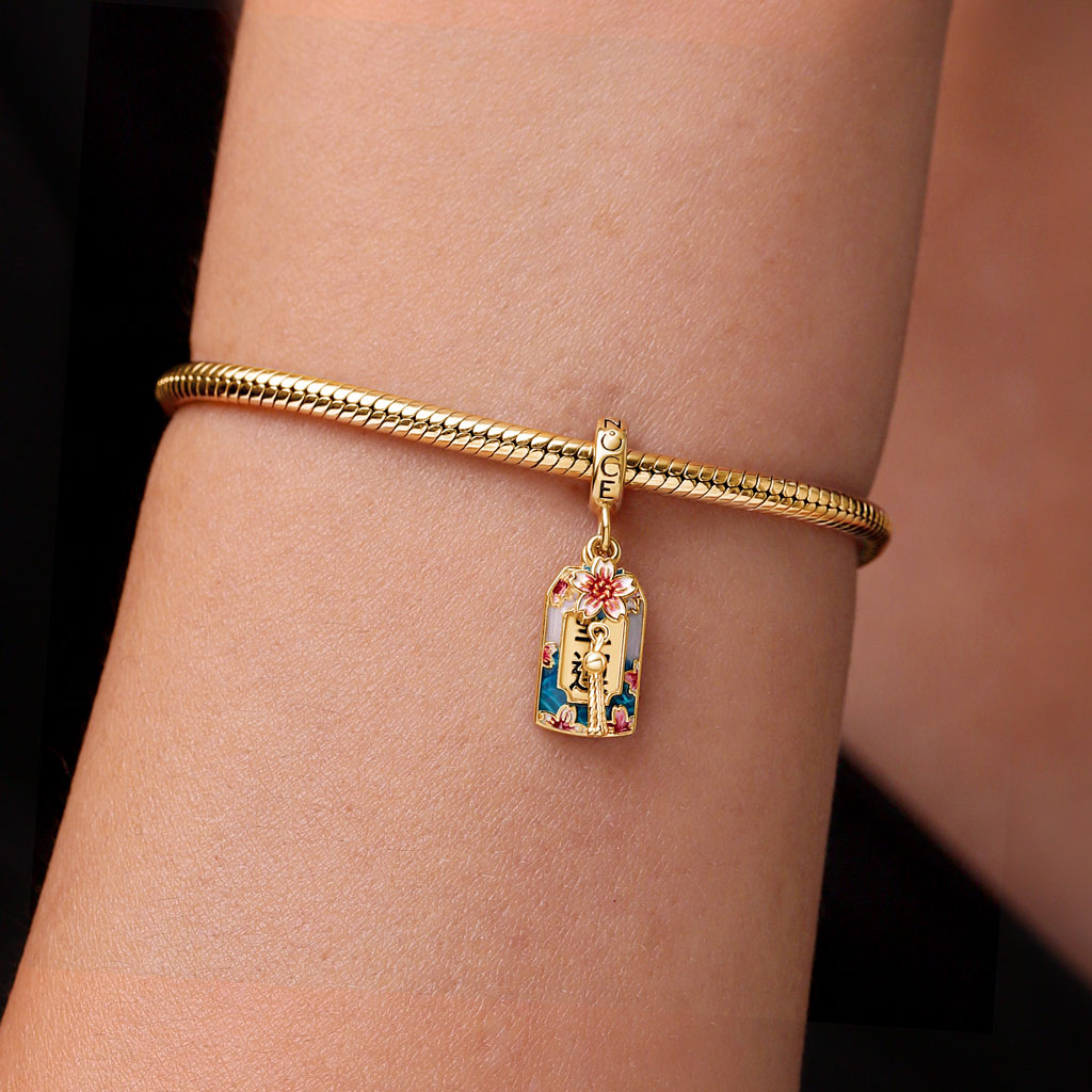 18Kゴールド 浮世絵 桜ペンダント image number 4