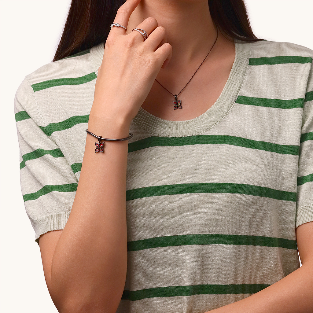 レッドワルプルガバタフライペンダント image number 3