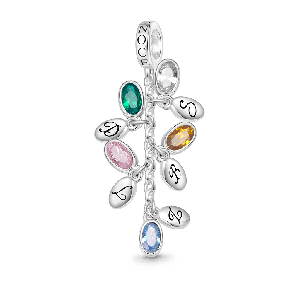 誕生石彫刻可能な葉ペンダント image number 0