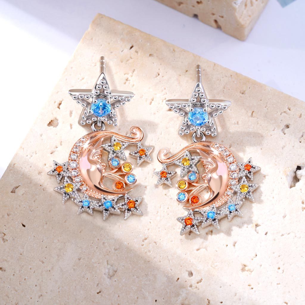 ファンシースタームーンドロップイヤリング image number 1