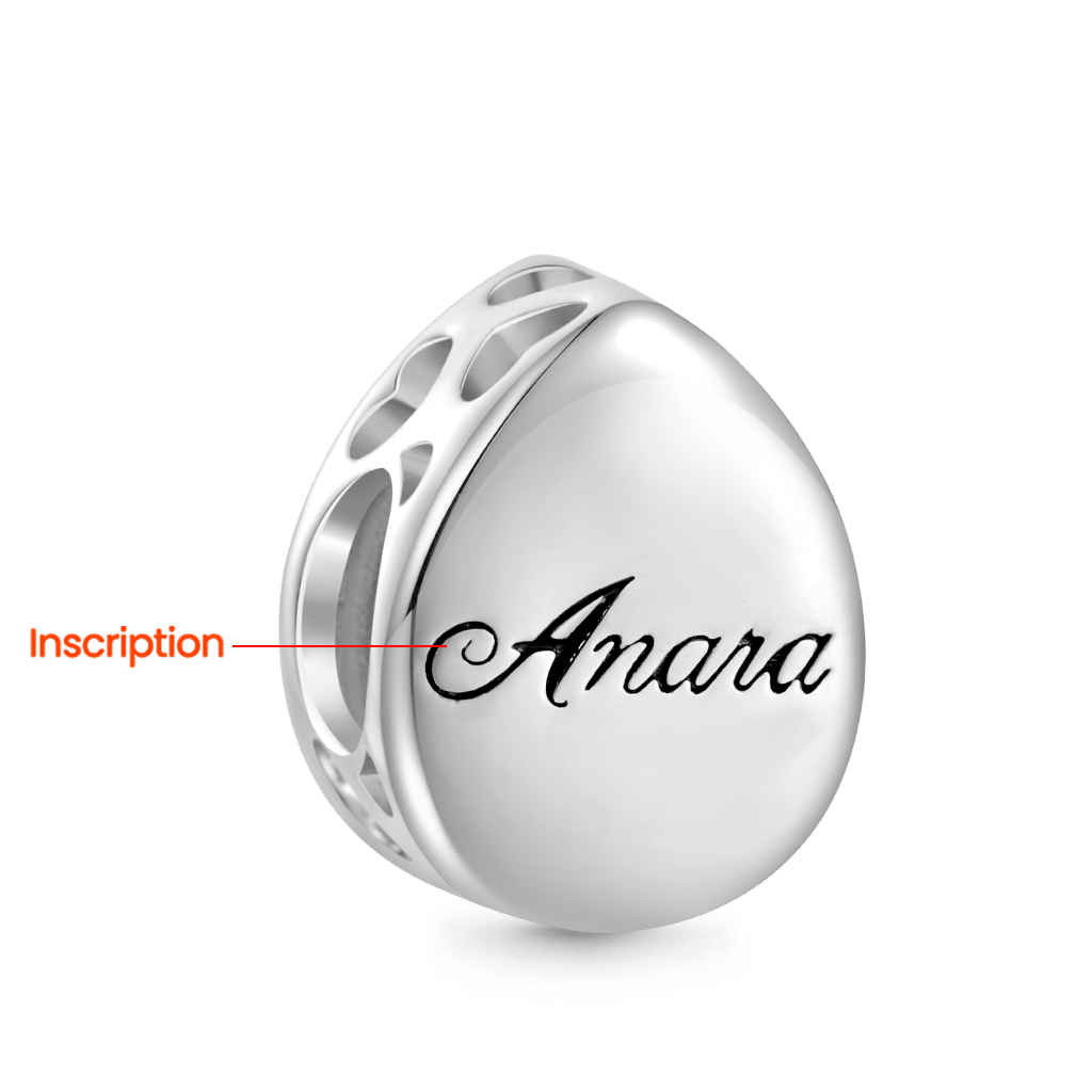 ブラックヘアクォーツ インレイ 刻印可能チャーム image number 2