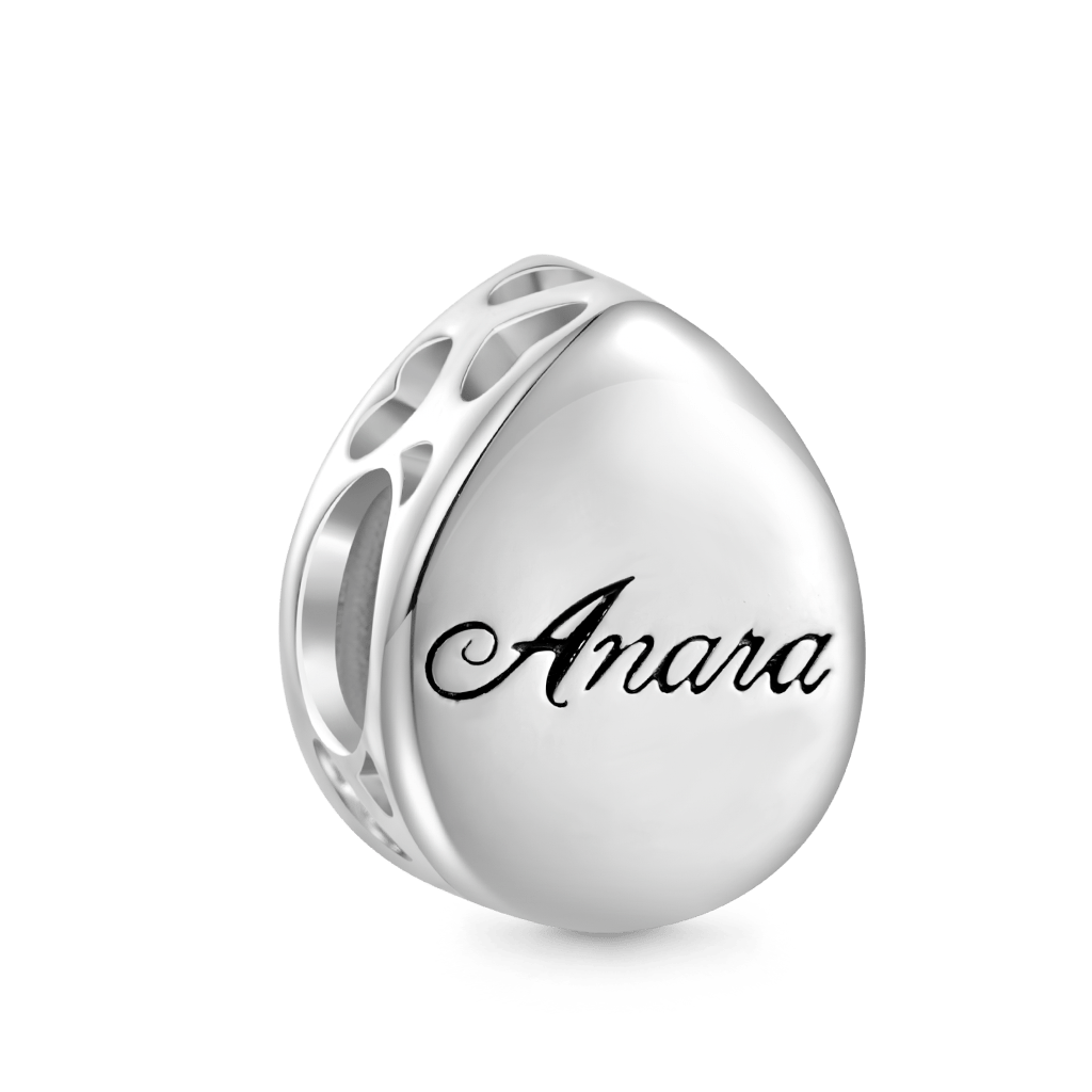 ブラックヘアクォーツ インレイ 刻印可能チャーム image number 1