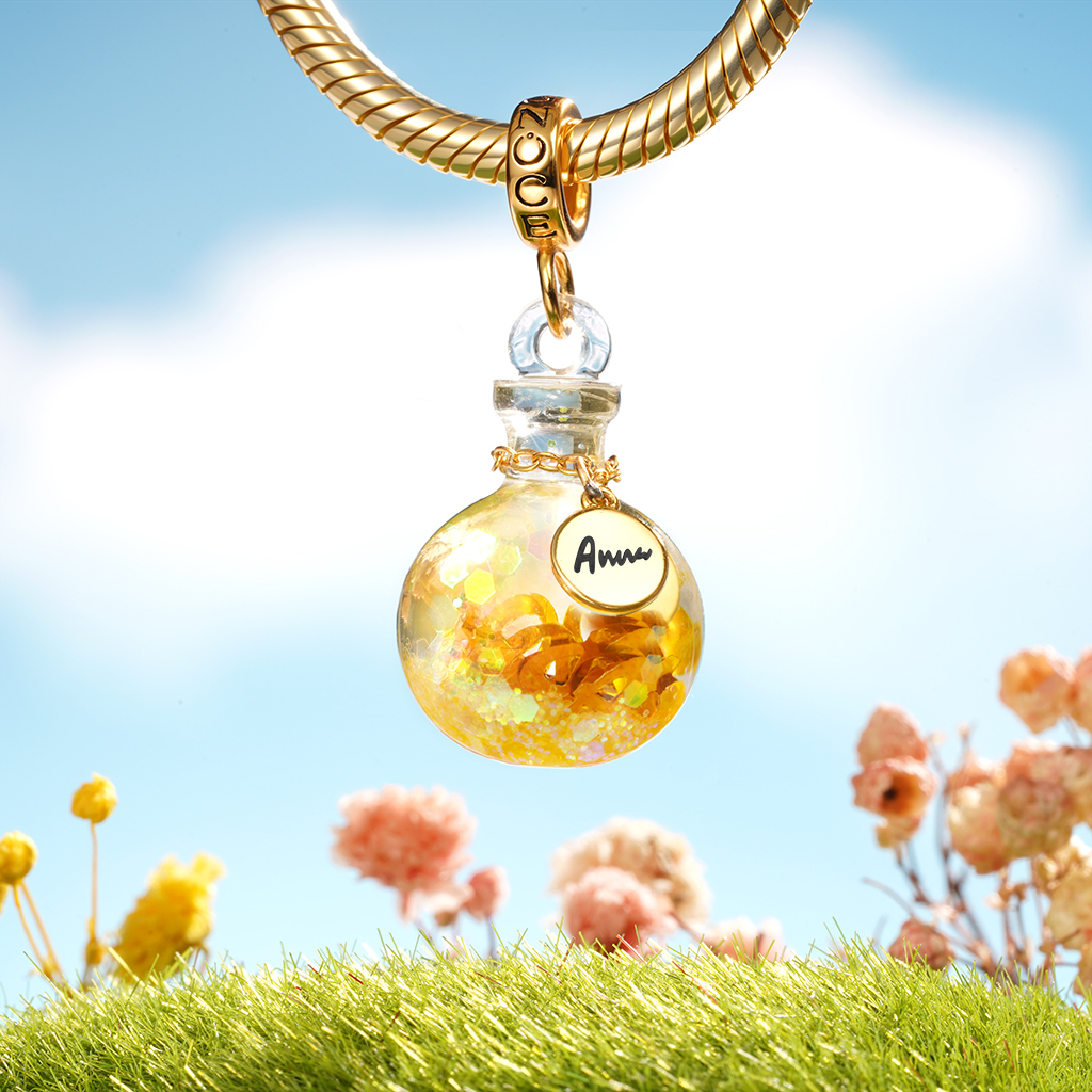 スパンコールと光るクイックサンドボトルペンダント image number 3