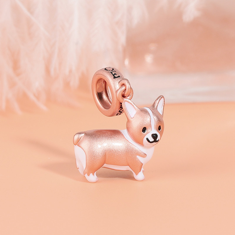 Gnoceコーギーチャーム 愛犬 ワンちゃん アクセサリー シルバー