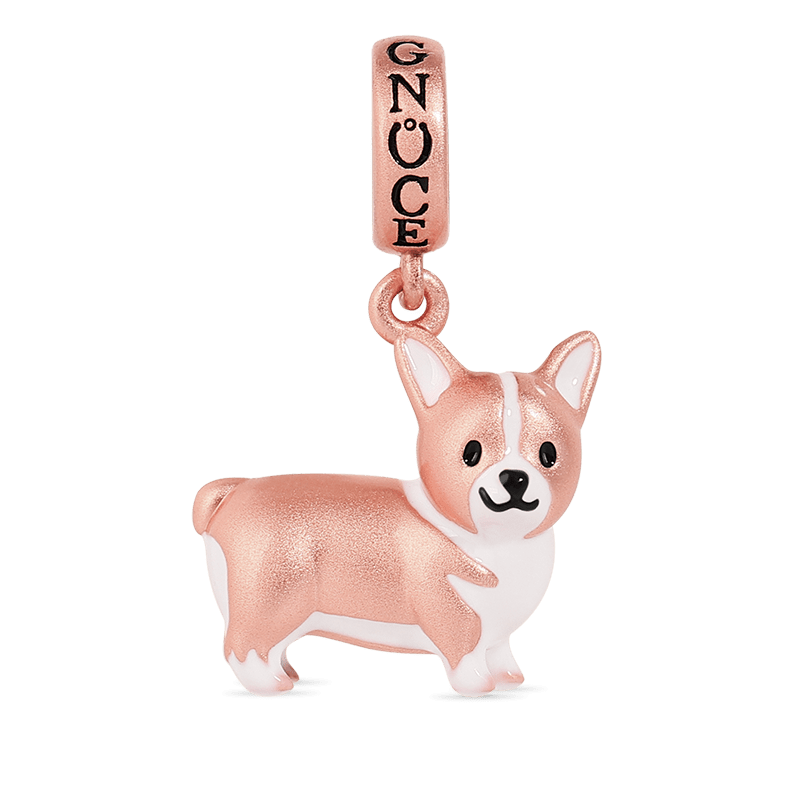 Gnoceコーギーチャーム 愛犬 ワンちゃん アクセサリー シルバー