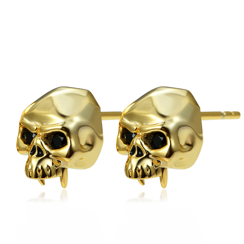 Golden Skull Studs image number 1