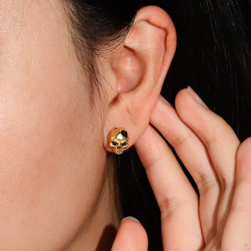 Golden Skull Studs image number 2
