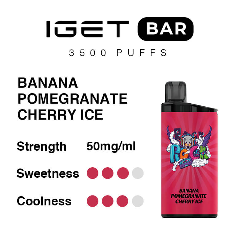 Banana Pomegranate Cherry Ice IGET Bar 3500 Puffs