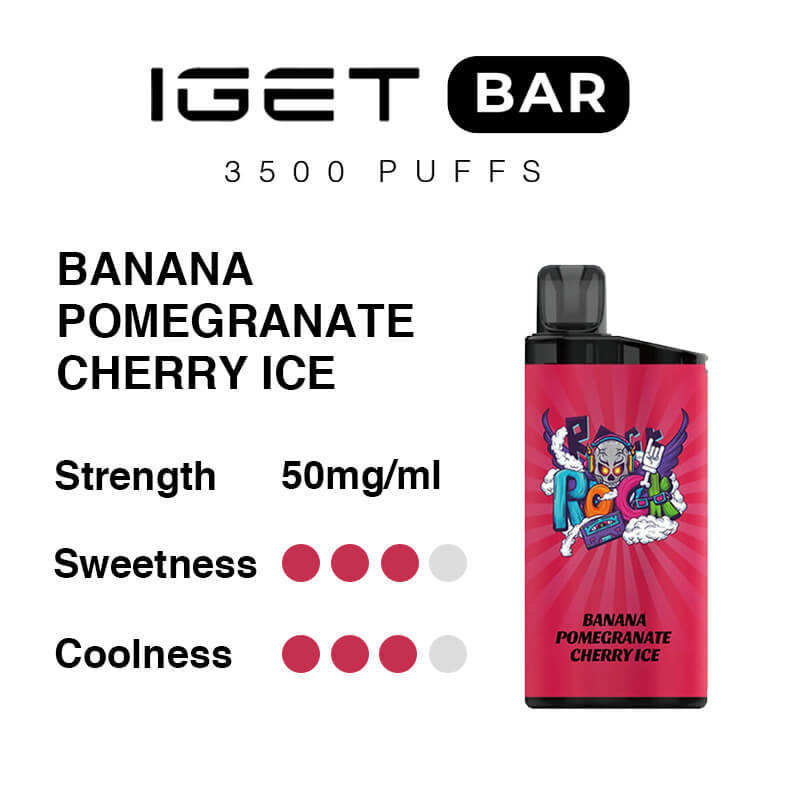 Banana Pomegranate Cherry Ice IGET Bar 3500 Puffs