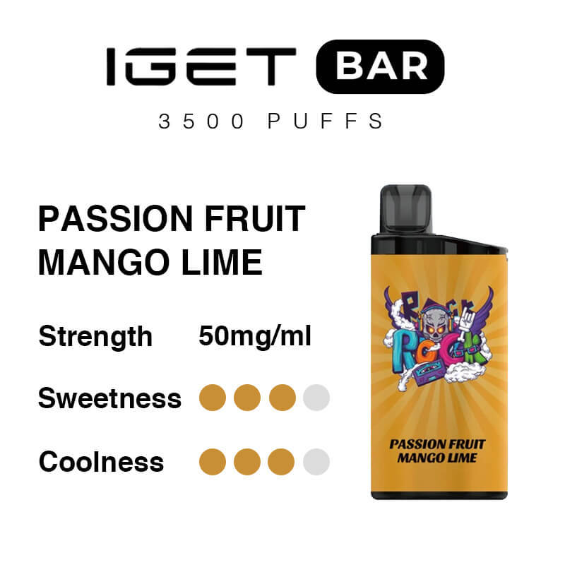 Passion Fruit Mango Lime IGET Bar 3500 Puffs