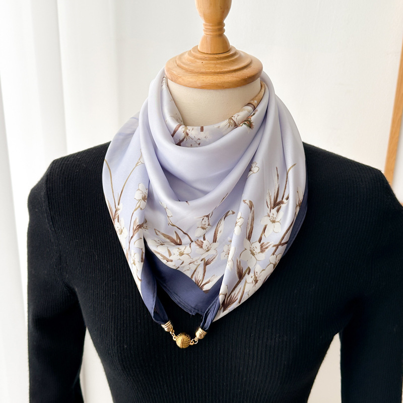 女士護頸磁吸扣絲巾