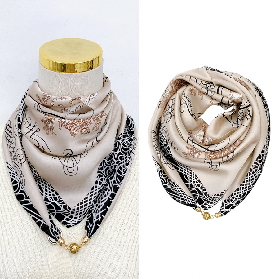 女士護頸磁吸扣絲巾