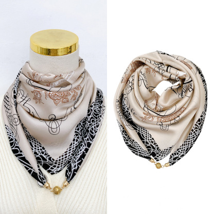 女士護頸磁吸扣絲巾