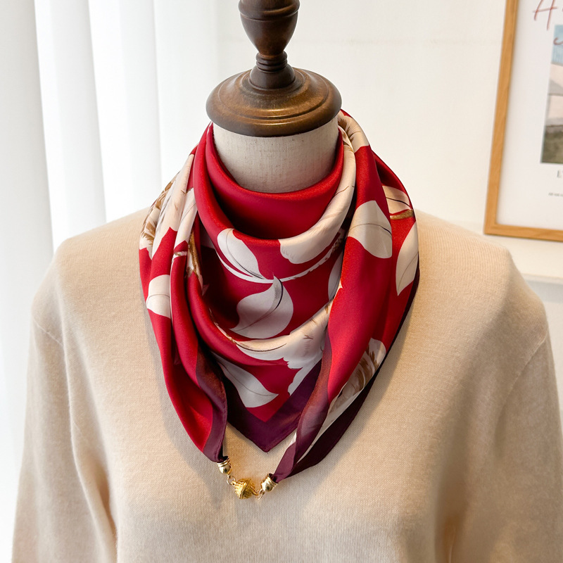 女士護頸磁吸扣絲巾