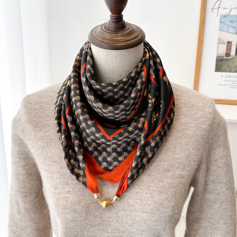 女士護頸磁吸扣絲巾