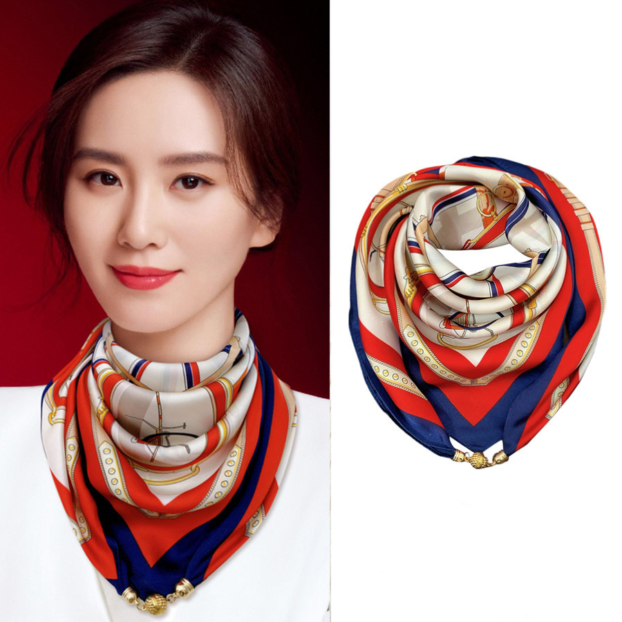 女士護頸磁吸扣絲巾