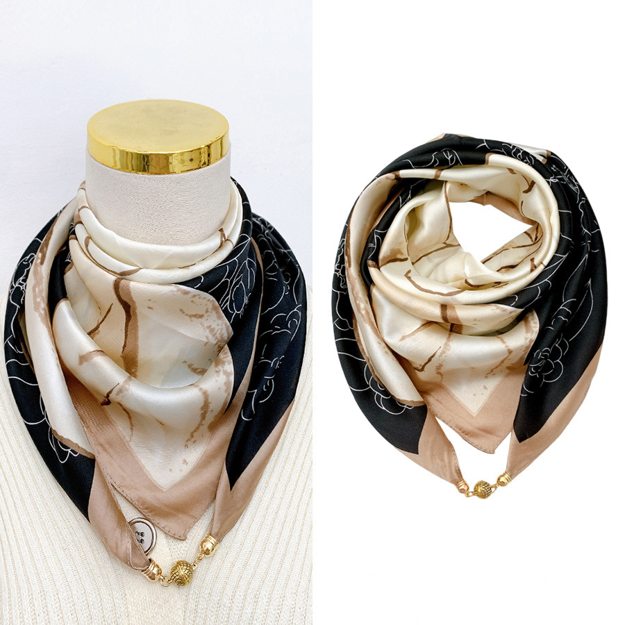 女士護頸磁吸扣絲巾