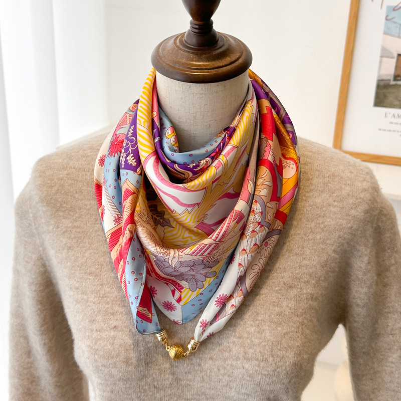 女士護頸磁吸扣絲巾