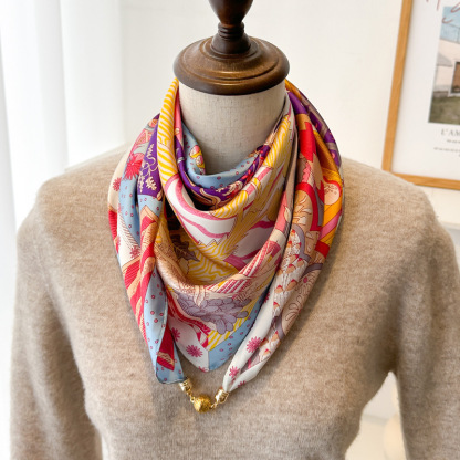 女士護頸磁吸扣絲巾