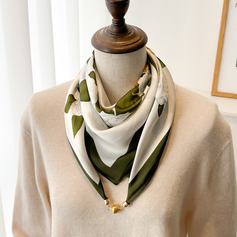 女士護頸磁吸扣絲巾